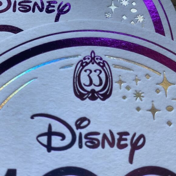 Disney 100th Year Anniversary Club 33 Foil Embossed Paper Coasters Set Of 4 - Picture 3 of 3